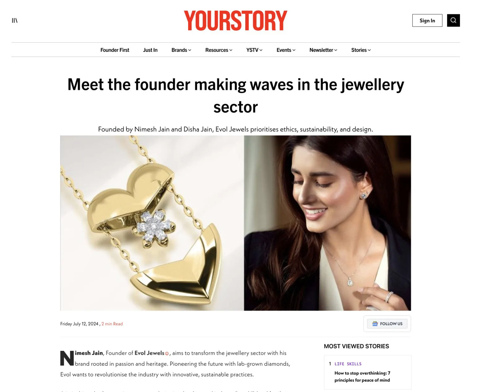 Evol Jewels PR coverage